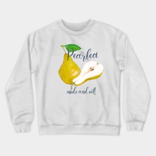 Yellow Watercolor Pears with Lettering Crewneck Sweatshirt